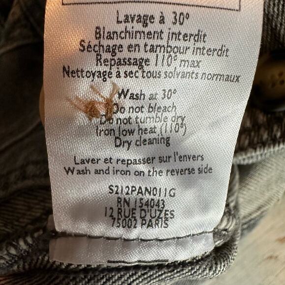 Sezane Maxime Belted Exposed Button Fly Jeans Gray Size FR 38 US 6 - Picture 5 of 15